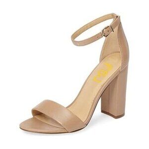 FSJ Women Classic Chunky High Heel Sandals Open Toe Ankle Strap Single Band